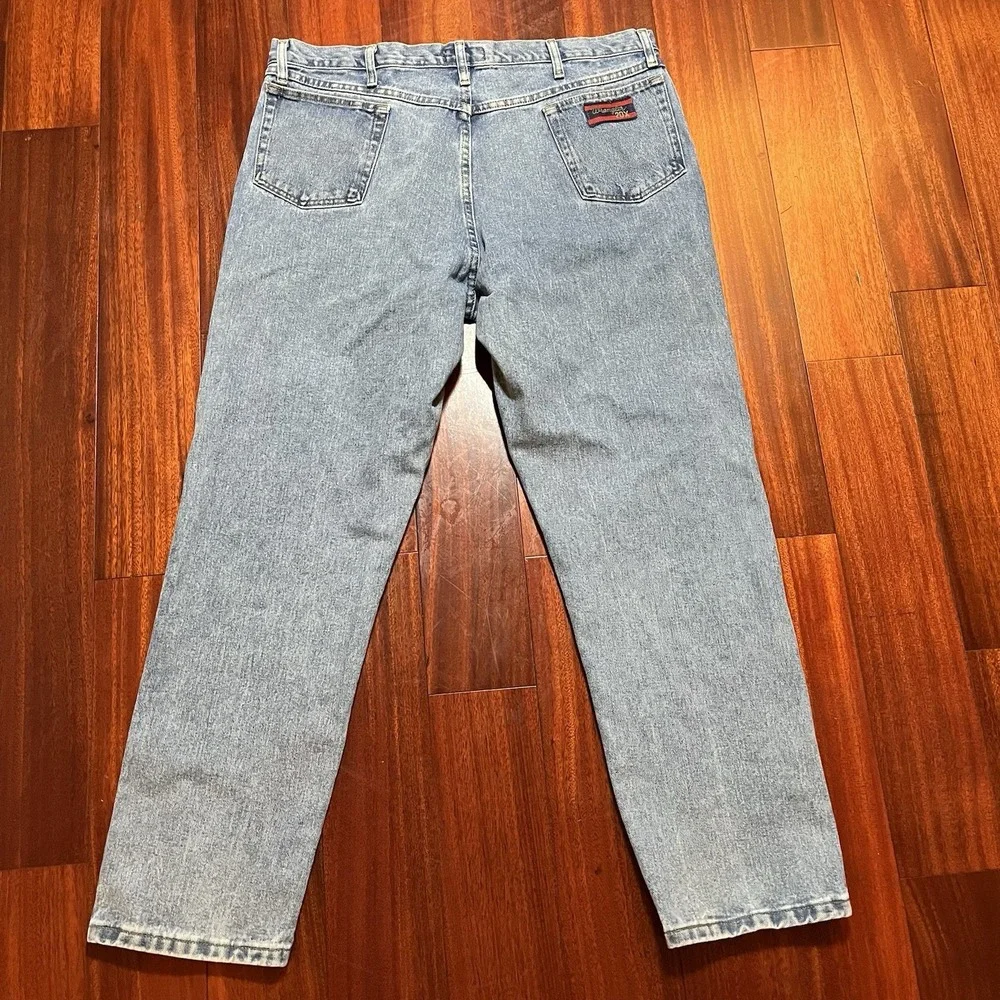 Wrangler Jeans Mens 42x32 Blue 20X Boot Cut Western Cowboy Rodeo Workwear READ